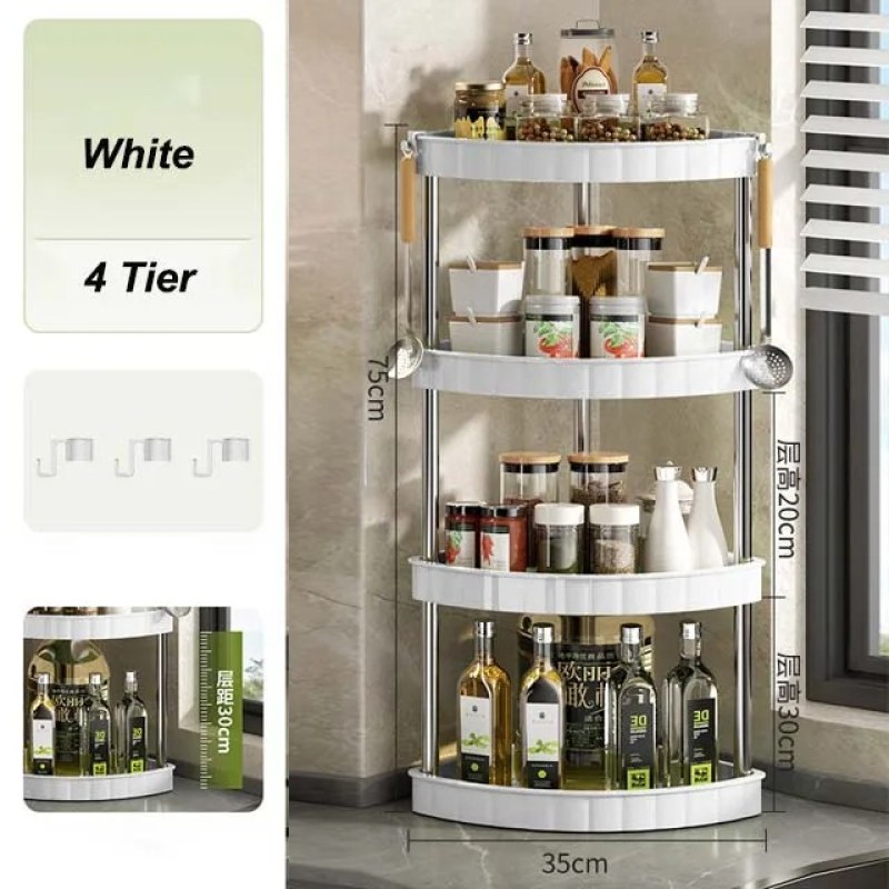  4 Layer Corner Trolly Rack Multifunctional Corner Storage Rack for Every Home-000745
