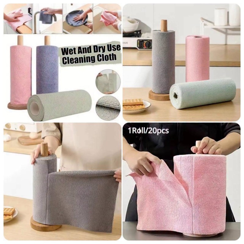 Cleaning Cloth Roll Durable Reusable Dish Towel For Kitchen Greaseproof And Quick Drying Microfiber Hand-tear Rags