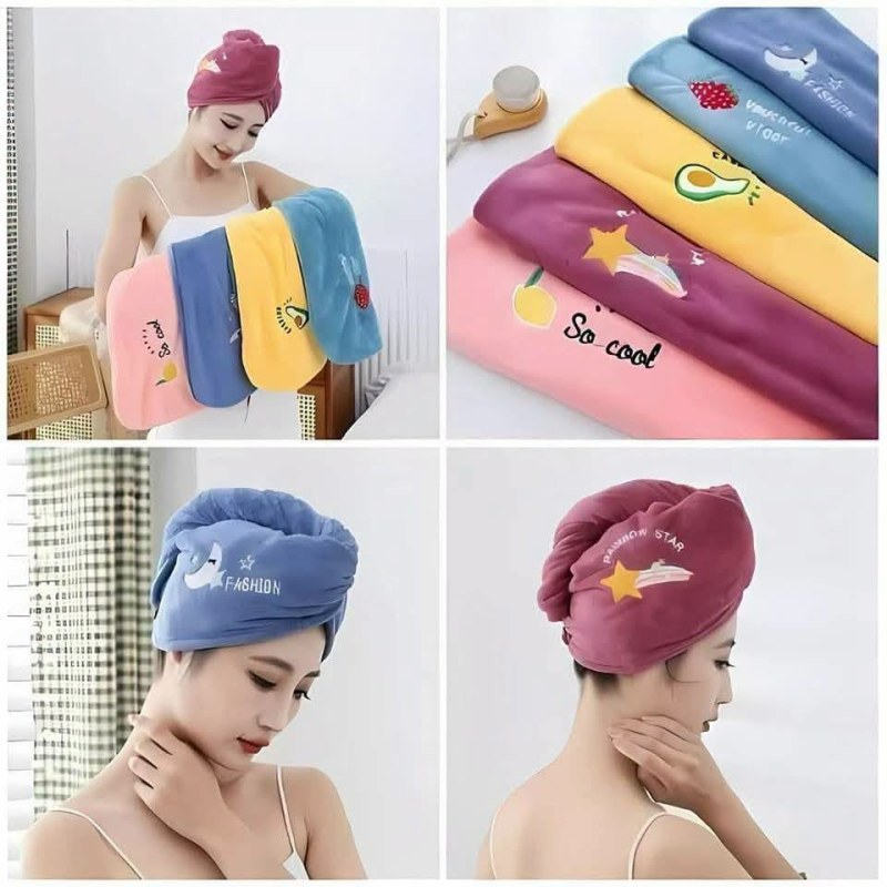 Women Soft Microfiber Towels Shower Cap Towel Bath Hats for Women Dry Hair Cap Quick Drying Soft for Lady Turban Head Girl Towel