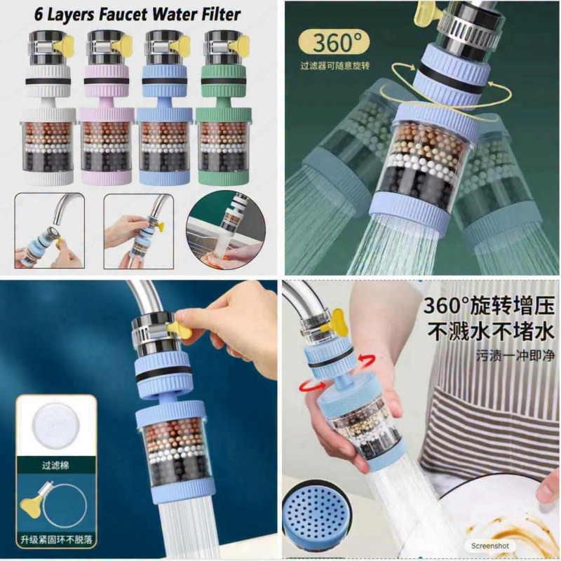 360 Degree Rotating. Six-Layer Protection Tap Water Filter ????????