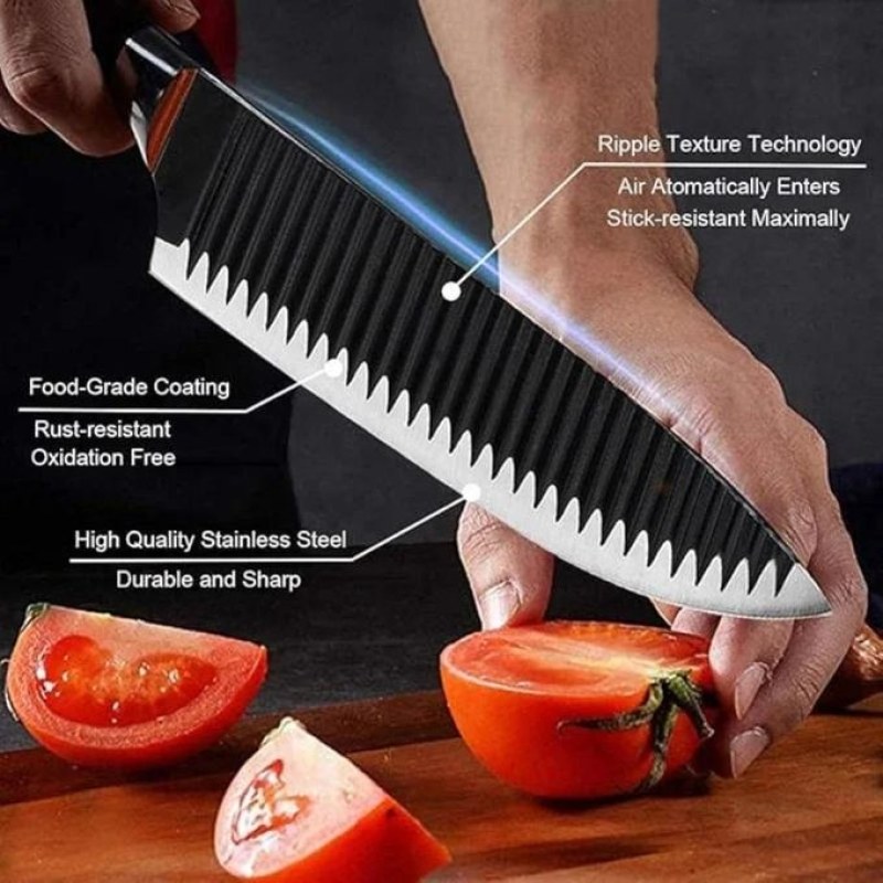 Knife Set - A full 6-piece set featuring sharp knives, robust scissors, and cleaning scrubs, designed for professional chefs and home cooks to enhance cooking performance.