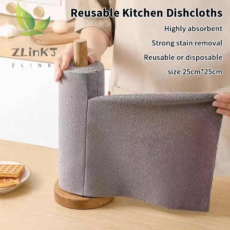 Cleaning Cloth Roll Durable Reusable Dish Towel For Kitchen Greaseproof And Quick Drying Microfiber Hand-tear Rags