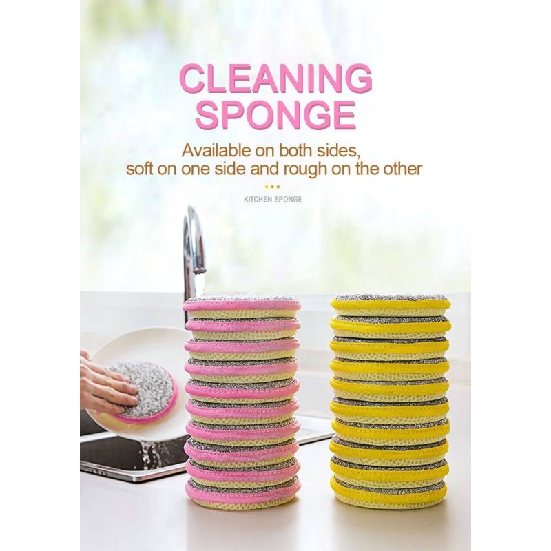 Kitchen Double-Sided Dishwashing Sponge