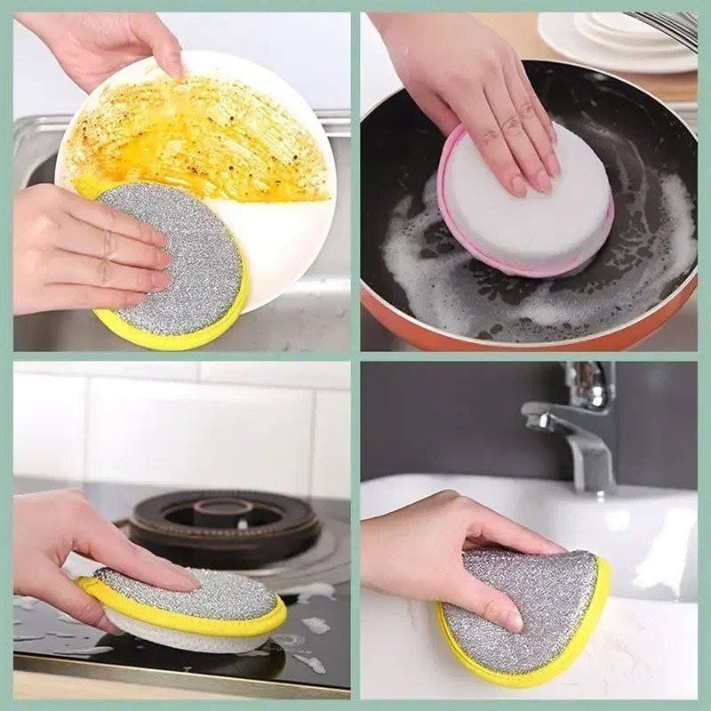 Kitchen Double-Sided Dishwashing Sponge
