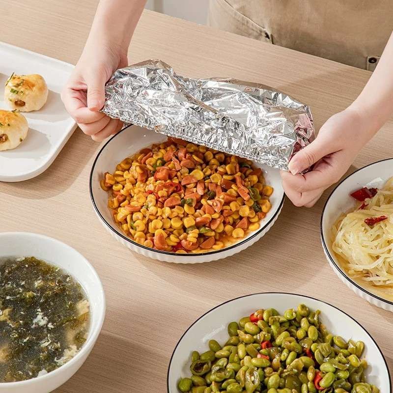 10pcs Reusable Aluminum Foil Food Elastic Bowl Covers Fresh Keeping Food Containers Dish Covers-000925