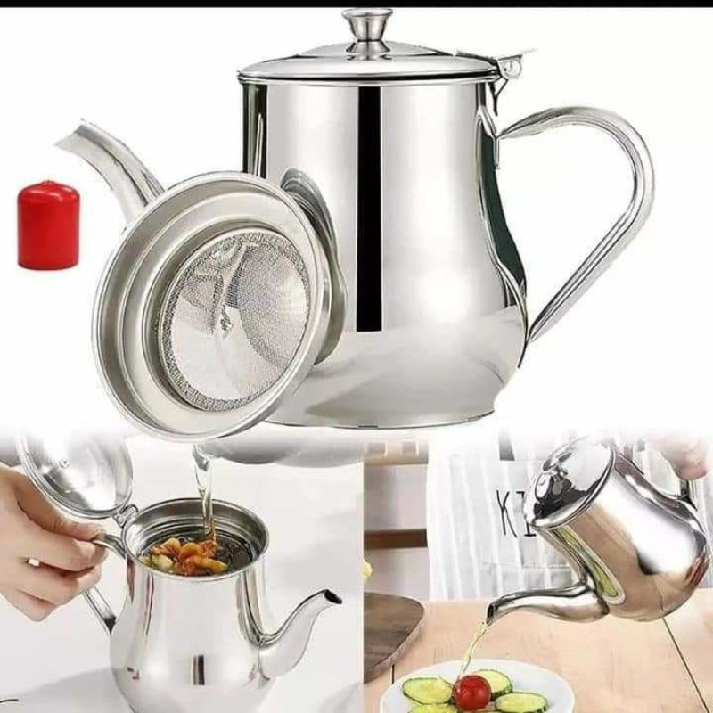 Stainless Steel Oil Strainer Pot Container Jug Storage Can With Filter Cooking Oil Pot For Kitchen Household Tools