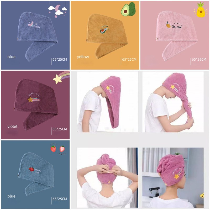 Women Soft Microfiber Towels Shower Cap Towel Bath Hats for Women Dry Hair Cap Quick Drying Soft for Lady Turban Head Girl Towel