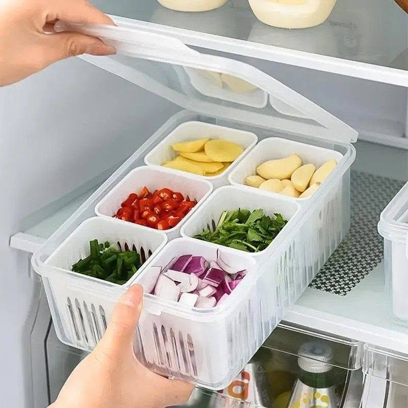 6 grid fridge storage box, Refrigerator Storage Box 6 Grids, Freeze storage box