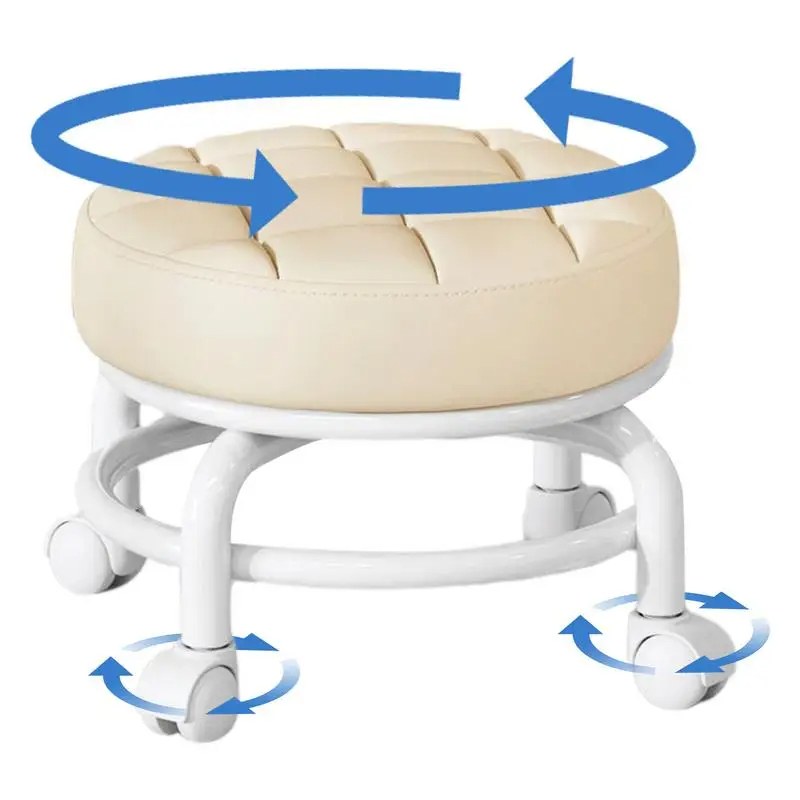 360 Rolling Low Stool Chair with Wheels Modern Simplicity Soft Pack Stool-000401