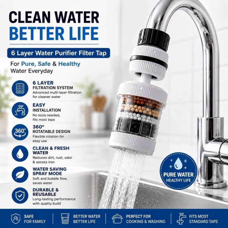 360 Degree Rotating. Six-Layer Protection Tap Water Filter ????????