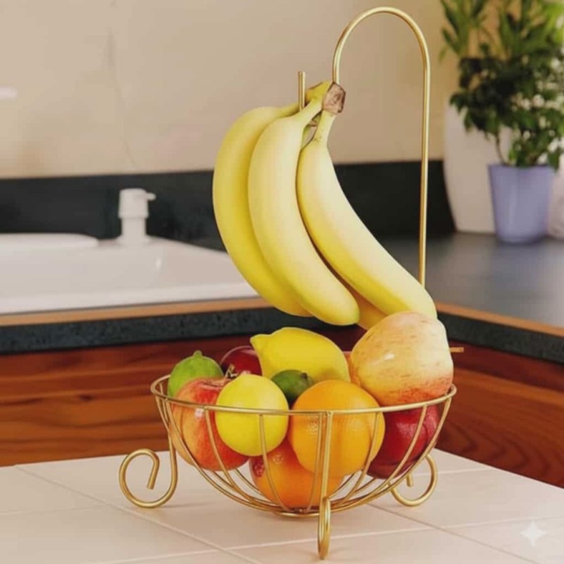 Fruit basket with Banana hanger hook